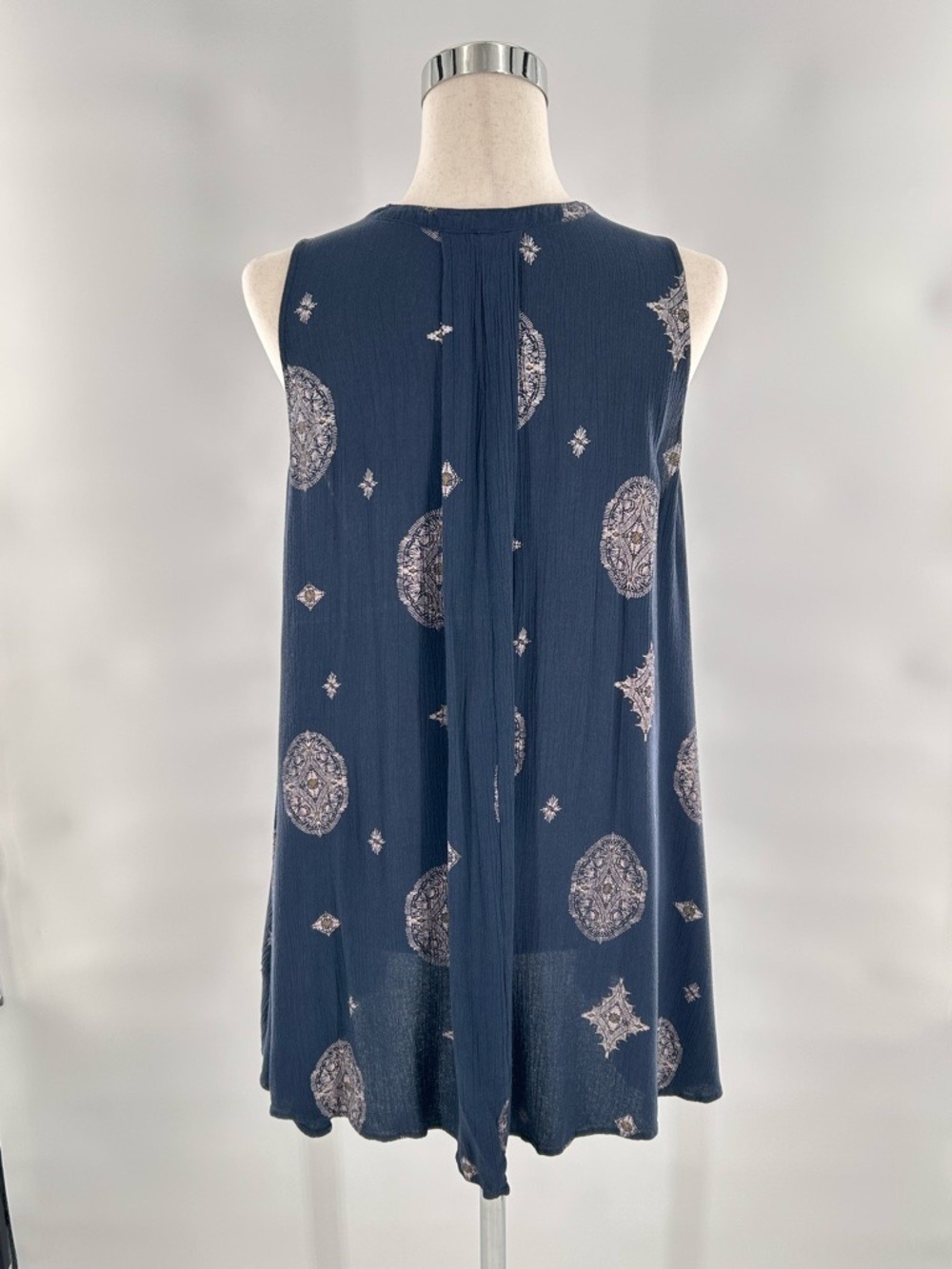 Free People Navy Medallion Sleeveless Tunic Dress XS - Picture 8 of 12